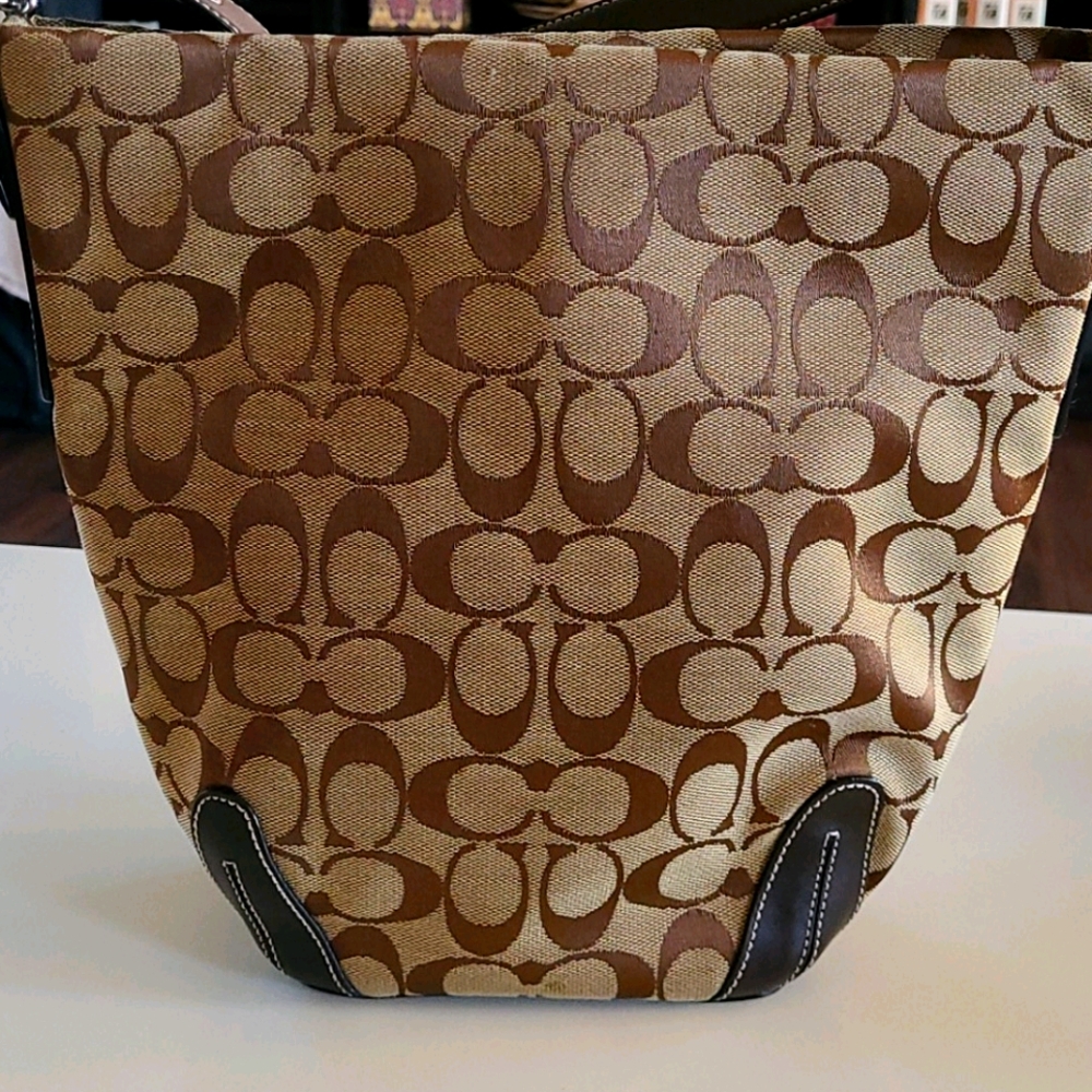 Coach brown signature canvas bag